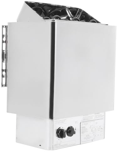 Riscaldatori Elettrici per Sauna, Stufa per Sauna Secca in Acciaio Inossidabile da 4,5/6/8/9 Kw con Controller Interno, Timer 0-180 Min, Temperatura 0-100 °C, per Uso Domestico, Hotel, Spa,6KW-110V