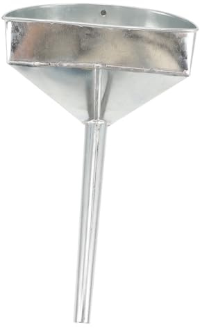 ROMISBABA Entonnoir à Carburant En Métal Galvanisé 20 Cm Filtre Inox, Entonnoir à Huile Voiture Moyen Modèle, Remplissage Précis Pour Motos Et Voitures, Usage Automobile Toutes Saisons