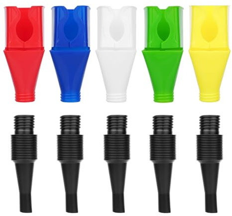 5 Pcs Funnel for Car Petrol Fuel Funnel with Hose, Flexible Car Fuel Funnels, Snap Design & Retractable Right Angle Plastic Automobile Oil Funnels for Automotive Use Motorcycle Cars