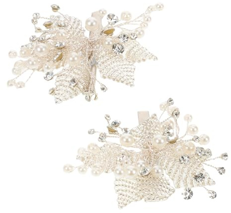 VILLFUL 2 Diademas De Flores Para Boda Con Diamantes De Imitación Adornos Para El Cabello Pasadores Para El Cabello De Novia Accesorios Vintage Con Diamantes De