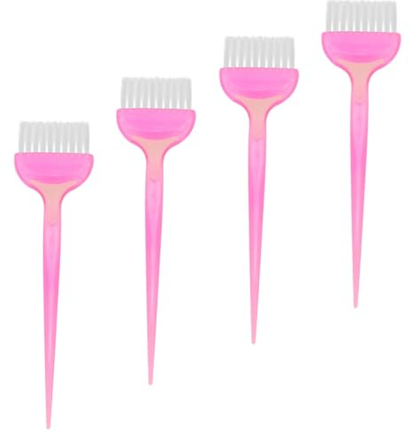 Healeved Cepillos para Teñir el Cabello Profesional Juego de 4 de Abs Color Rosa Herramientas de Cuidado y Coloración del Pelo para Salón y Spa