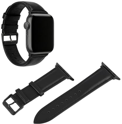 leruiyezs Läderarmband för Apple Watch armband för 42 mm, 44 mm, 45 mm, 46 mm, 49 mm, för Apple Watch män och kvinnor, ersättningsarmband av läder, för iWatch Ultra 1, Serie 7,6,5, 4, 3,2, 1, SE1, SE2