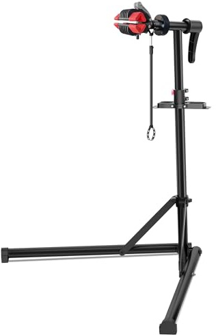 YONTUO Profi Fahrrad Reparaturständer, niedrigschwerpunkt stabiler Sockel, magnetische Werkzeugablage, 360° drehbar, klappbar, bis 30 kg belastbar