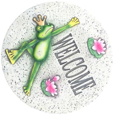Beavorty Lastra di Benvenuto per Giardino in Cemento per Prato e Cortile, Pannello da Calpestio Decorativo per Esterni, Lastre per Vialetto e Paesaggistica Outdoor