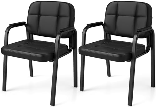 KOMFOTTEU Lot de 2/4 Chaises Visiteurs Similicuir Modernes, 150kg