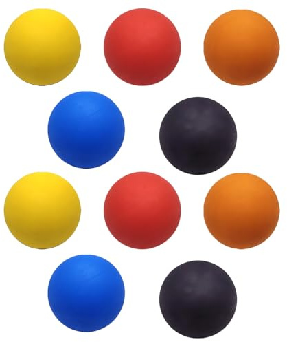 PONDON 10 pelotas de squash, pelotas de entrenamiento de goma de rebote vivo, pelotas de práctica de núcleo hueco, 5 colores (2 cada uno), para entrenamiento de reacción y relajación muscular, mini