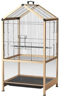 aviary Bird Cage Metal Double Display Suitable for Parrots, Canaries, Long-tailed Lorikeets, Lovebirds and Finches. Gold Color Large