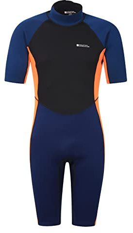 Mountain Warehouse Shorty Men's Diving Suit - Body: 2.5 mm, Comfortable One-Piece Neoprene Surf Suit, Easy-Close Zip - for Diving Orange Small/Medium