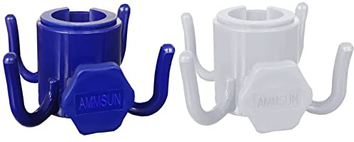 AMMSUN 2 Stück Strandschirm-Haken zum Aufhängen, 4 Zinken, Kunststoff, Regenschirm-Haken zum Aufhängen für Handtücher, Hüte, Kleidung, Kamera, Sonnenbrillen, Taschen, langlebig, geeignet für Strand,