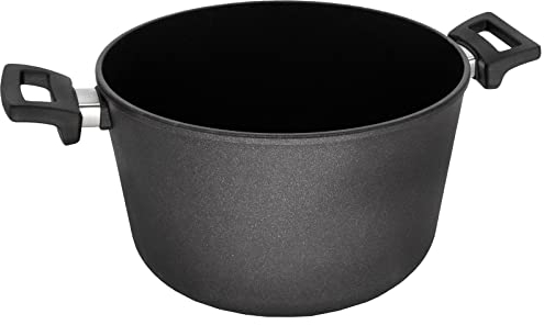 Eurolux Guss-Topf Ø 28 cm - 8.5 Liter - großer runder Universal-Kochtopf Aluguss mit Antihaft-Beschichtung - ohne Induktion - Made in Germany