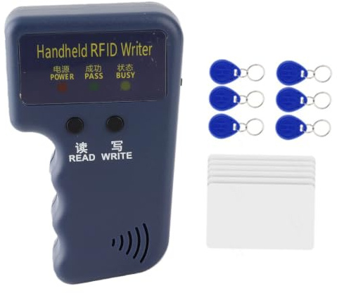 Eboxer 125khz RFID Reader Writer RFID Card Copier EM4100 EM410X Handheld RFID ID Card Duplicator with with 6 ID Cards and Tags, for for Community, School, Office, etc