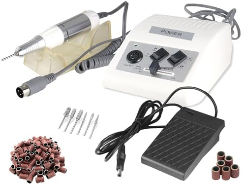 Maniküre Set Elektrische Nagelfeile mit 30.000 Umdrehungen pro Min | Nagelfräser 306 Aufsätze als feine Schleifbänder oder Schleifhülsen für gepflegte Füße und Fingernägel