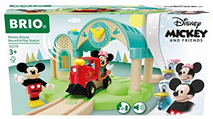 BRIO 32270 Musse Pigg Record & Play station. Leksakståg med tillbehör. Mickey & Friends. 4 delar. För barn från 3 år. För tågälskare.