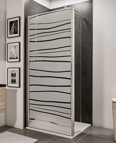 Schulte paroi de douche fixe à l’italienne 100 x 190 cm, avec déflecteur 30 cm pivotant 180°, barre 122 cm incluse, profilé aspect chromé,verre de sécurité 5 mm antical, réglage 100.0-101.8 cm