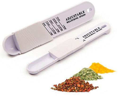 TRTO Adjustable Measuring Spoons Set Baking Sliding Scoop 1/8 Teaspoon 1 Tablespoon