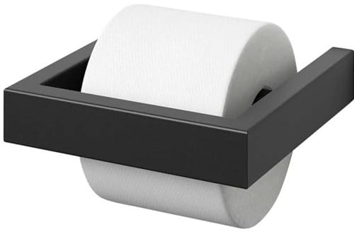 Zack Linea Black Stainless Steel Toilet Roll Holder 40576