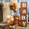 Scatole Baby Shower per Ragazzi o Ragazze - 4 Pezzi in Legno con Lettere BABY per Compleanno, Decorazioni Battesimo Bimba e Boy