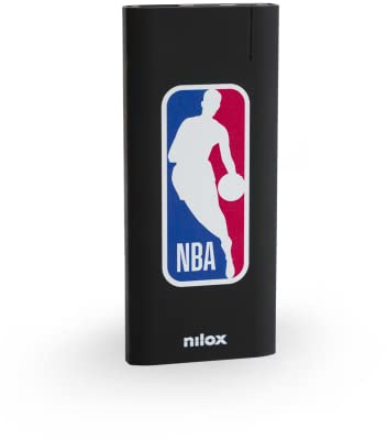 Nilox, Power Bank NBA Power Bank - Batería Externa con Doble Entrada Micro USB y batería USB-C, 5000 mAh, Carga en 3 Horas, Dimensiones 12 x 5 x 1 cm, Peso 100 g