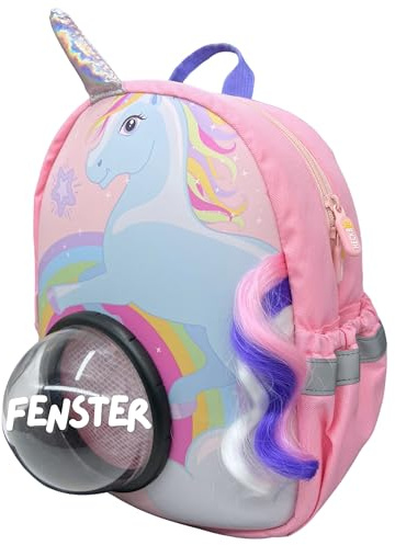 HECKBO Zaino per Bambini con Razzo o Unicorno con Oblò - Asilo Nido, Scuola e Tempo Libero - Borsa, Zaino da ginnastica, Zainetto per Bambini e Bambine