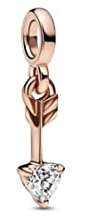 PANDORA ME Pfeil der Liebe Mini-Dangle aus Sterlingsilber mit Zirkonia in der Farbe Roségold, Kompatibel mit PANDORA ME Armbänder, 782466C01