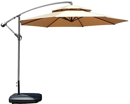 CLoxks Ombrellone,Offset 8.8FT Ombrello a sbalzo per mercato all'aperto Ombrello con manovella e base per iniezione d'acqua per prato da giardino Piscina da giardino