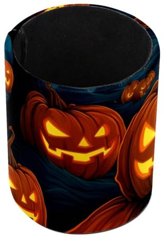 Pumpkins Night Desk Pen Holder, Pencil Pen Desk Organizers, Pencil Holder Pencil Case Cup Pencil Bag for Desk Office Pen Case for School, Kids