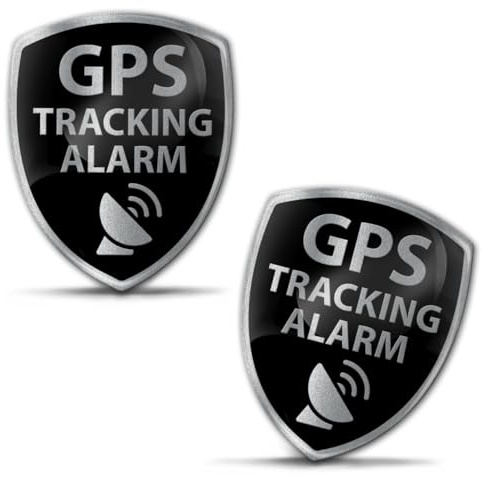 Biomar Labs 2 x Aufkleber 3D Gel Silikon Moto Fahrrad Motorrad Biker Helm Stickers Auto Fenster Telefon Laptop PC Tablet Tür Silber GPS Track Alarm KS 72