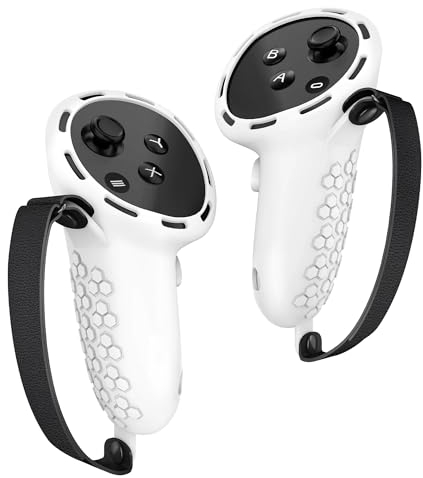 Digicharge Housse de Protection en Silicone pour Manette Meta Quest 3S / 3S Xbox Edition/Quest 3 Touch - pour MetaQuest 3 VR - Manchon de Protection en Silicone Anti-Chute avec dragonne réglable