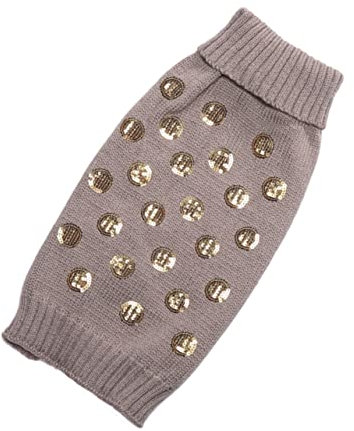 Housoutil Warmer Hundemantel Squama Design Haustierpullover Hundebekleidung Welpenbekleidung Für Den Herbst Grau Größe XXS