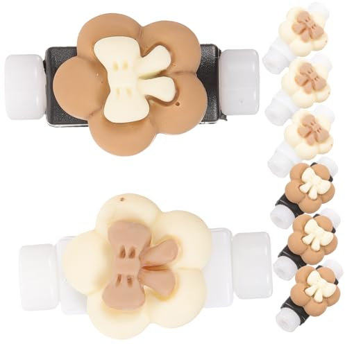 Gatuida 8pcs Cute Cartoon Charging Cable Protectors Bowknot Flower Data Cable Covers with Anti-break Design Usb Charger Line Protector Set for Phone and Earphone Beige and Coffee Colors