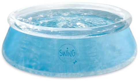 HAF® Swing Quick Up Pool in transparent mit den Maßen 244 x 76 cm | ca. 2.300 Liter Wasserkapazität | Selbstaufbauender & selbst tragender Swimming Pool | Gartenpool/Aufstellpool ohne Filterpumpe