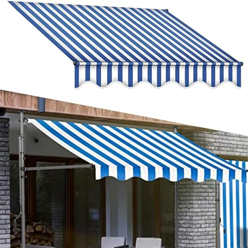 JJENXYYDS Manuell Ausfahrbare Markise Kassetten-Markise Sonnenschutz Alu Markise Schattenspender UV-beständig höhenverstellbar wasserabweisend,Sonnenschutz für Außenterrassen,350cm