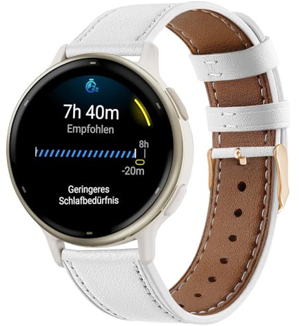 Läderarmband för Garmin Vivoactive 5/3/Venu 2 Plus/Vanu Sq 2 - Äkta Läder Ersättningsband för Vívomove Trend/Sport/Luxe/Stil 42/44 mm - 20 mm Klockband