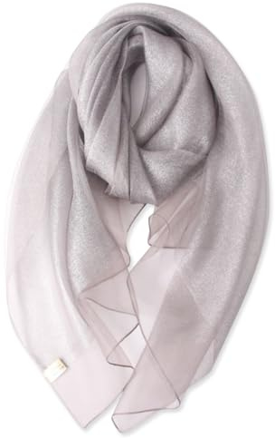 LumiSyne Doppellagiger Organza Seiden Schal Damen Glitzer Schals Und Wraps Für Abendkleid Einfarbig Mit Goldfaden Leicht Transparent Tüll Herrlich Stola Für Braut Hochzeit Abschlussball Abend Party