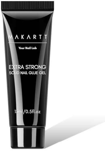 Makartt Pegamento Uñas Postizas - Nail Glue Gel Super Fuerte Pegamento Tips Uñas Profesional LED/UV Gel Solido Uñas Pegamento Uñas para Prolongación de las Uñas, 15ml
