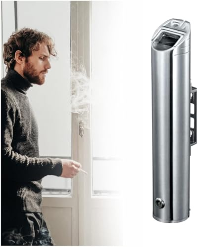 GUODDM Wandaschenbecher Für Draußen, Wandaschenbecher Für Draußen, Wand-Aschenbecher Edelstahl Outdoor Zigaretten-Aschenbecher Creative Public Smokeless Ash Tray Smoking Receptacles Abschließbar(B)