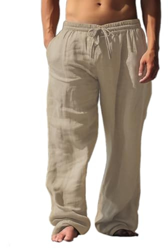 Hombres o Mujeres Casual 100% Algodón Pantalones para Yoga Pantalones Playa Tener Puesto