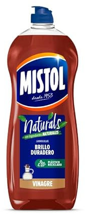 MISTOL - Naturals Vinagre | Lavavajillas a Mano con Ingredientes de Origen Natural | Brillo Duradero y Cuidado Sostenible | Fórmula Respetuosa con el Medio Ambiente | 750 ml