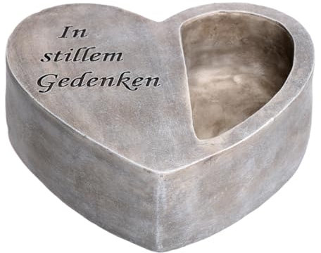 dio only for you Grabschmuck Pflanzherz | In stillem Gedenken | Grabdeko Grab Urnengrab | 18x17 cm