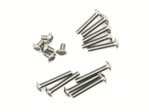 Linsenkopfschrauben mit Flansch M2,5x10 Innensechskant 50 Stück - rcbay | ISO7380-2 Edelstahl A2 silber Flanschschraube