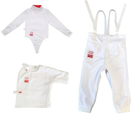 WRYSQBHJYB 350N Fechtuniform (Set aus Hose/Jacke/Weste), Fechtanzug, Schutzanzug für Fechttraining, Ausrüstung, Linkshänder(46#)