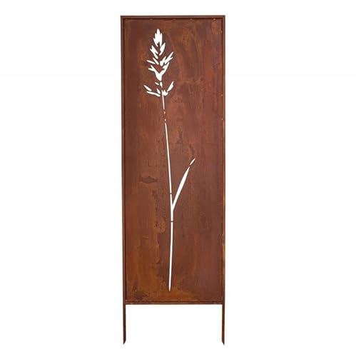 Kapaga - Sichtschutz Metall - 160 cm x 50 cm - Edelrost - Rostoptik Sichtschutz für Garten - Sichtschutzelement - Sichtschutzwand - Gartendekoration Zaun - Rost (Strauch)