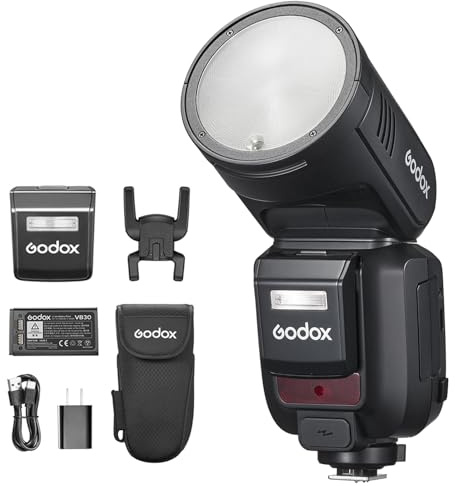 Godox V100-C 100Ws Touchscreen Camera Flash Speedlite for Canon | Detachable Sub Flash, USB-C Charge Battery, 2.4G X Wireless HSS TTL Flash for Canon R5 R6 R6II R7 R8 RP R R50 M50 90D 6D