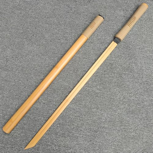 HJHUUA Espadas de Madera de 100 cm,Espada Recta de Madera con Vaina,Hoja de bambú,bokken Hecho a Mano para Artes Marciales,Entrenamiento,Kendo,Accesorios,decoración,exhibición,Cosplay