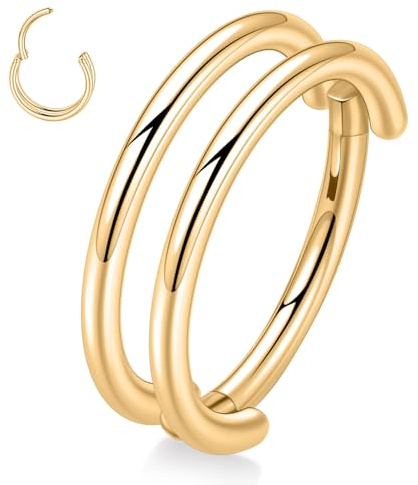 AROWRO 316L Chirurgenstahl Conch Helix Piercing Schmuck Knorpel Hoop Ohrring Septum Ring Nasenring Hoop Rook Lobe Daith Tragus Piercing Schmuck 16G Double/Triple Hoop