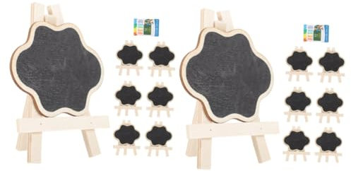 NUOBESTY 2 Sets Mini Tafelschilder Aufkleber Beschriftung Schilderhalterstreifen Abnehmbare Spitzenständer Maltafel Für Pastellstifte Marker Staffeleiständer Filz