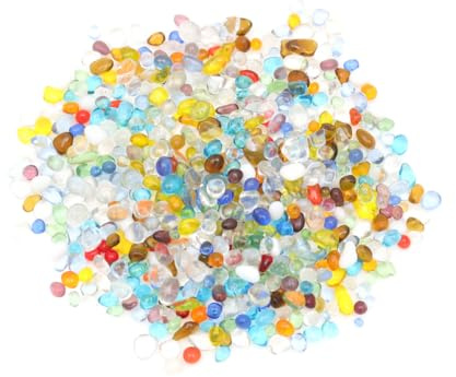 SEWOART 1pack Colorful Glass Sand Decorative Stones for Fish Tank Aquarium Landscape Layout Gravel Safe for Fresh and for Aquatic Decor and Styling