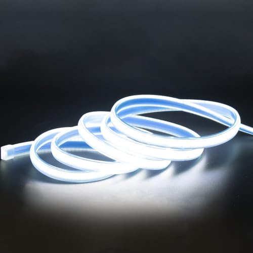 pcningled Outdoor LED Strip Lights Waterproof 25M 296leds/m 10CM Cuttable, 25 Meter 220V 230V Bright Strips Cold White 6000K with Plug and ON Off Switch (Cold White, 25m)