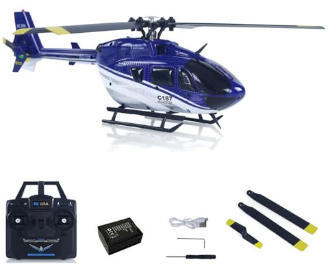 wheelfun RC Era Ferngesteuerter Hubschrauber C187 Gyroskop Stabilisierung Höhenhaltung Ladegerät Modell Flugzeug Ec135 Geeignet für Anfänger