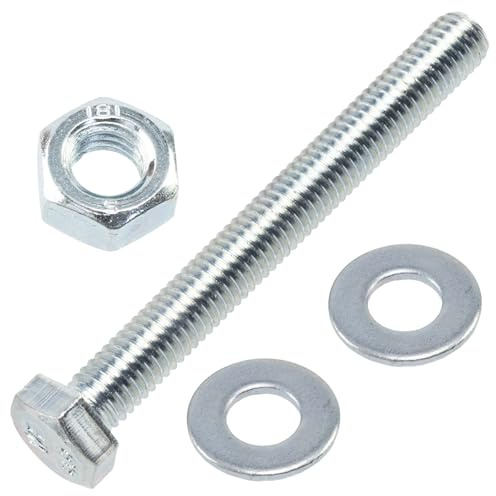 AERZETIX - Set di 15 bulloni М8X70 mm con testa esagonale + 30 rondelle M8x16 mm + 15 dadi esagonali M8 per il fai da te e il fissaggio leggero | acciaio